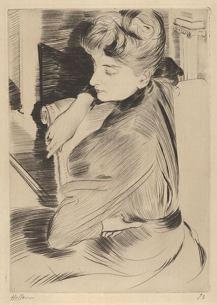 Meditation (Méditation), Paul-César Helleu (French, Vannes 1859–1927 Paris), Drypoint 