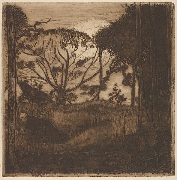 Landscape (Paysage), Armand Séguin (French, Brittany 1869–1903 Finistère, Brittany), Etching and aquatint in brown ink 