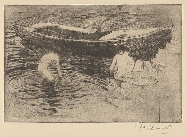 Bathing at Talloires (Bagnade à Taillores) (The Swim), Paul-Albert Besnard (French, Paris 1849–1934 Paris), Etching and aquatint; second state of two 