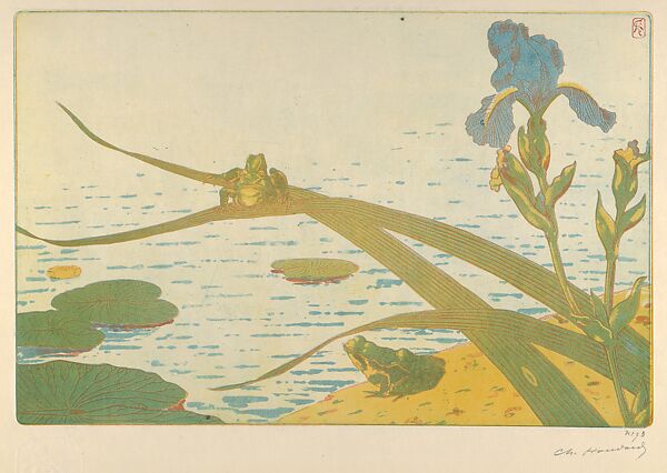 Frogs (Grenouilles), from "L'Estampe Originale", Charles Louis M. Houdard (French, Neuilly-sur Seine 1855–1933 Paris), Aquatint in three colors 