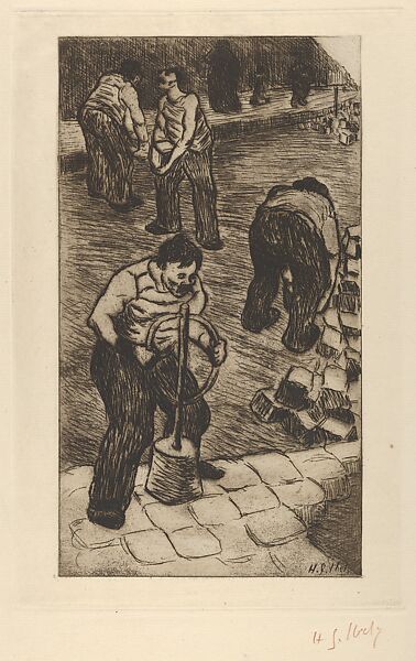 Street Pavers (Les Paveurs), from "L'Estampe Originale", Henri-Gabriel Ibels (French, Paris 1867–1936 Paris), Etching 