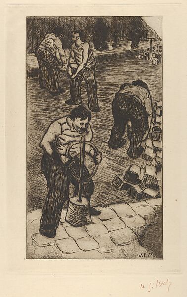 Street Pavers (Les Paveurs), Henri-Gabriel Ibels (French, Paris 1867–1936 Paris), Etching 