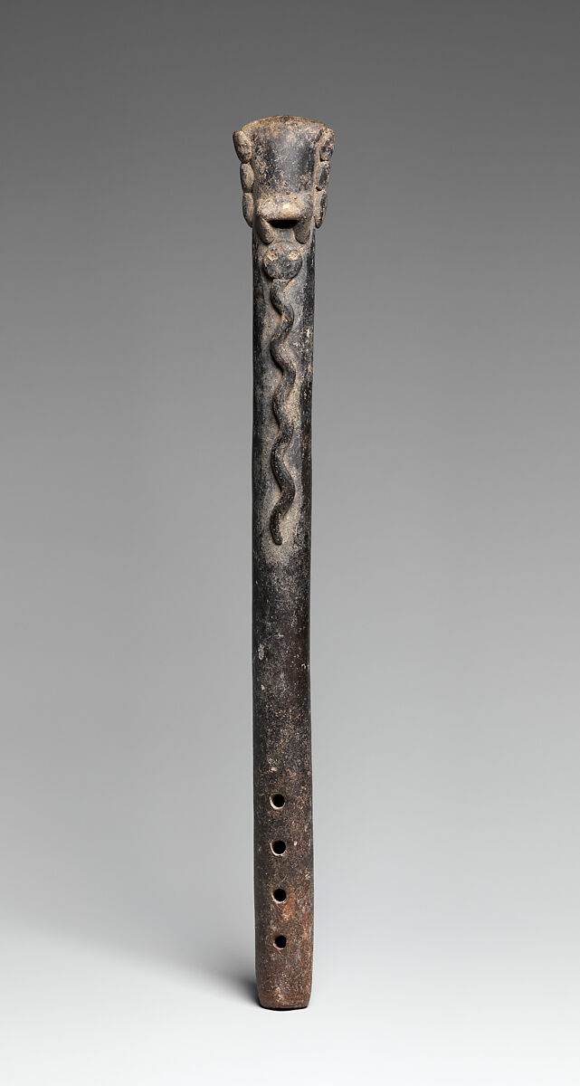 Flute, clay, Colima 