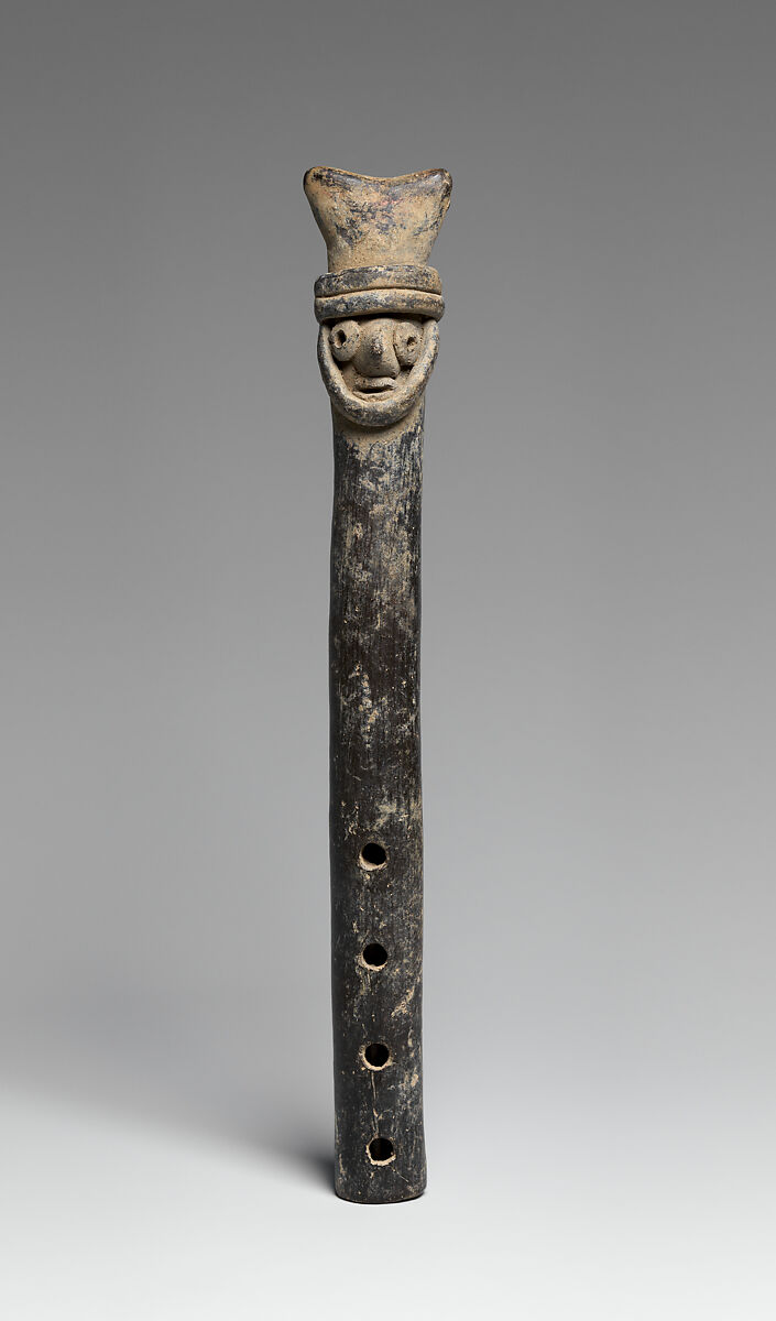 Flute, clay, Colima 