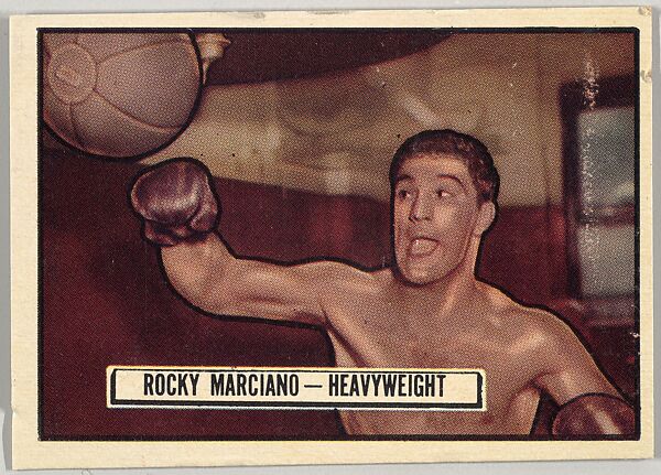 Rocky Marciano, Heavyweight, from the Topps Ringside series (R411) issued by Topps Chewing Gum Company, Issued by Topps Chewing Gum Company (American, Brooklyn), Commercial color lithograph 