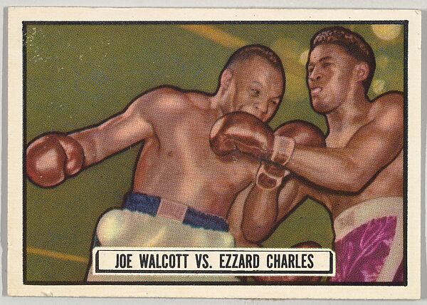 Joe Wolcott vs. Ezzard Charles, from the Topps Ringside series (R411) issued by Topps Chewing Gum Company, Issued by Topps Chewing Gum Company (American, Brooklyn), Commercial color lithograph 
