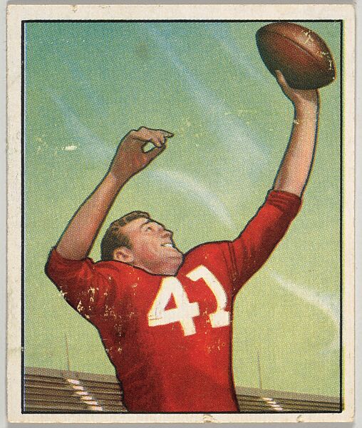 Card Number 22, Bill Dewell, Left End, Chicago Cardinals, from the Bowman Football series (R407-2) issued by Bowman Gum, Issued by Bowman Gum Company, Commercial color lithograph 