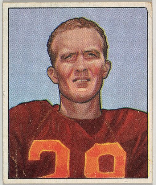Card Number 30, Hugh Taylor, End, Washington Redskins, from the Bowman Football series (R407-2) issued by Bowman Gum, Issued by Bowman Gum Company, Commercial color lithograph 