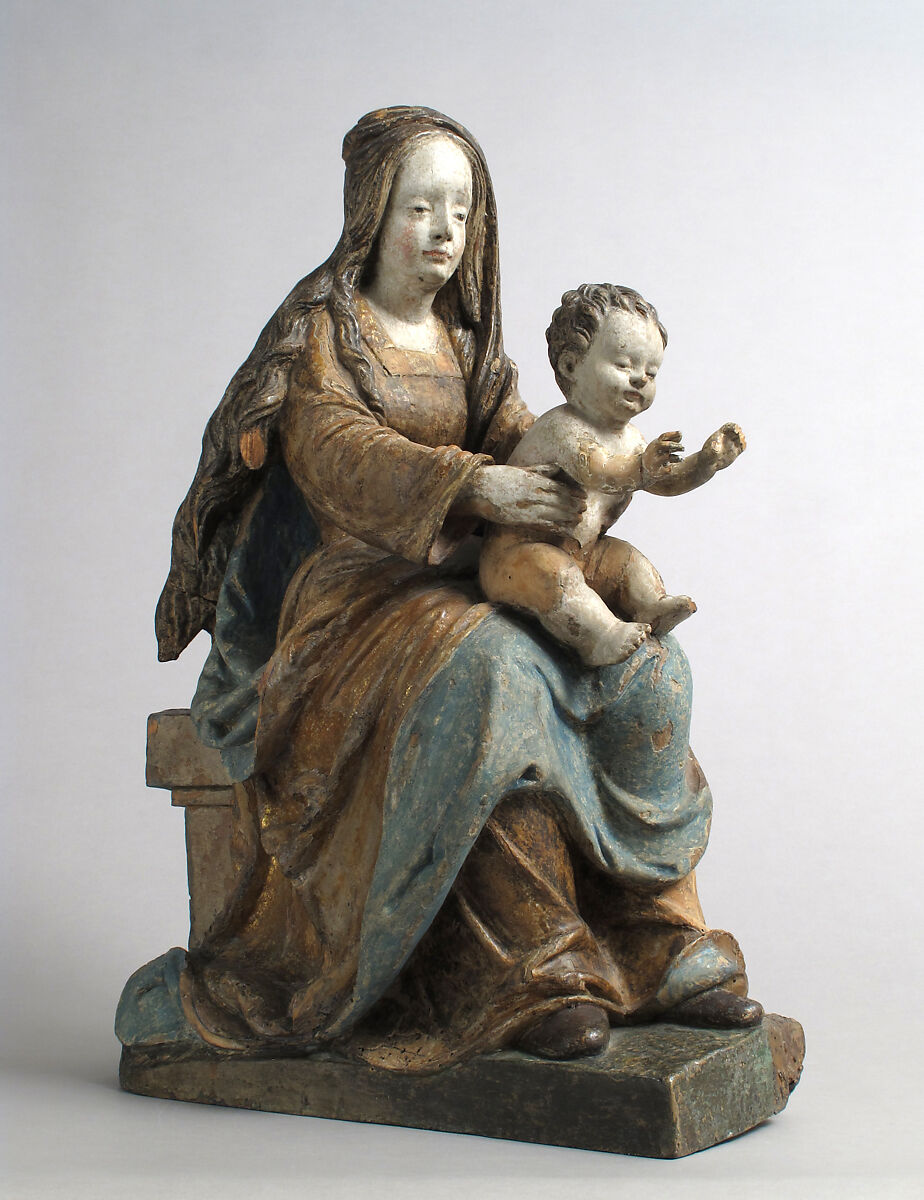 Virgin and Child, from an Adoration Group, Workshop of Hans Thoman (German, active Memmingen, ca. 1514–25), Limewood with polychromy, German