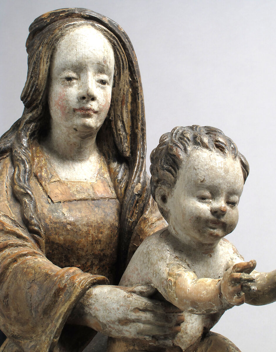 Virgin and Child, from an Adoration Group, Workshop of Hans Thoman (German, active Memmingen, ca. 1514–25), Limewood with polychromy, German