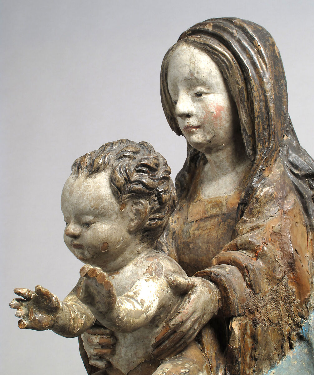 Virgin and Child, from an Adoration Group, Workshop of Hans Thoman (German, active Memmingen, ca. 1514–25), Limewood with polychromy, German