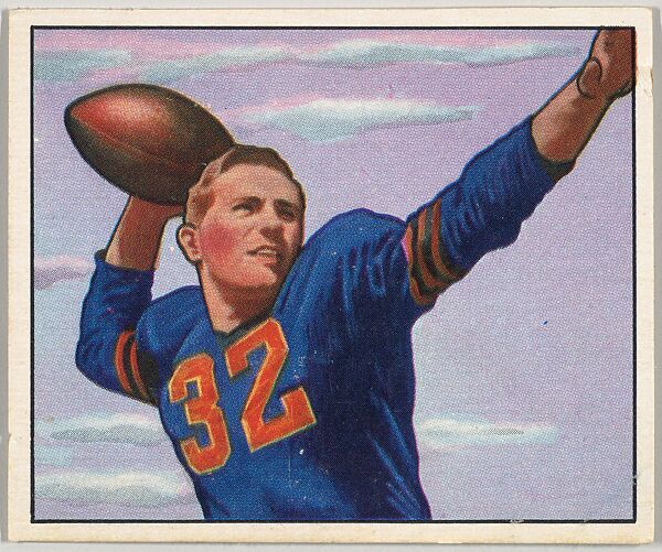 Issued by Bowman Gum Company, Card Number 26, Johnny Lujack, Quarterback, Chicago  Bears, from the Bowman Football series (R407-2) issued by Bowman Gum