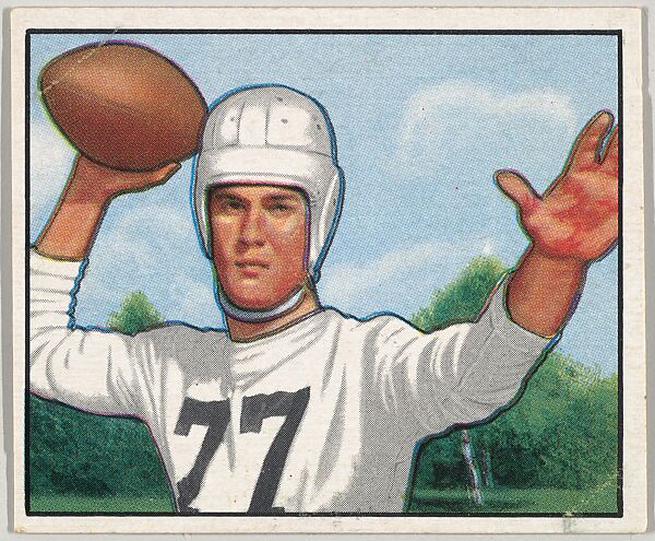 Card Number 54, Bob Gage, Left Halfback, Pittsburgh Steelers, from the Bowman Football series (R407-2) issued by Bowman Gum, Issued by Bowman Gum Company, Commercial color lithograph 
