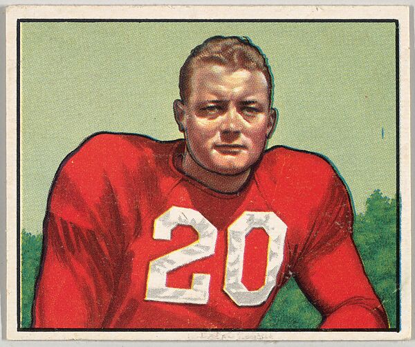 Issued by Bowman Gum Company, Card Number 92, Garrard Ramsey, Right Guard, Chicago  Cardinals, from the Bowman Football series (R407-2) issued by Bowman Gum