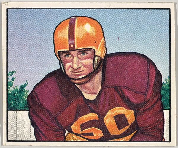 Card Number 101, Harry Ulinski, Center, Washington Redskins, from the Bowman Football series (R407-2) issued by Bowman Gum, Issued by Bowman Gum Company, Commercial color lithograph 