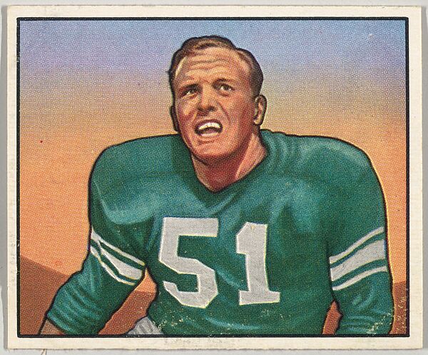 Card Number 110, Joe Watson, Center, Detroit Lions, from the Bowman Football series (R407-2) issued by Bowman Gum, Issued by Bowman Gum Company, Commercial color lithograph 