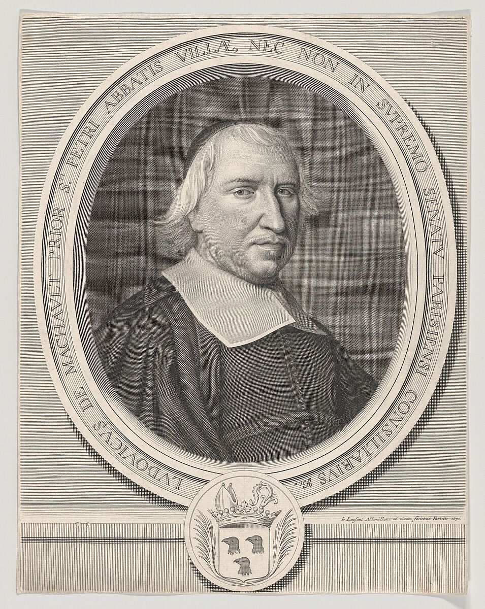 Portrait of Louis de Marchault, Prieur de Saint-Pierre d'Abbeville, Jean Lenfant (French, 1615–1674), Engraving 