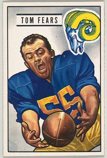 : Football NFL 1956 Topps #42 Tom Fears miscut LA Rams :  Collectibles & Fine Art