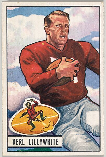 Card Number 33, Verl Lillywhite, Fullback, San Francisco 49ers, from the Bowman Football series (R407-3) issued by Bowman Gum, Issued by Bowman Gum Company, Commercial color lithograph 