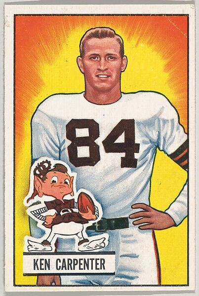 Issued by Bowman Gum Company | Card Number 39, Ken Carpenter, Halfback ...