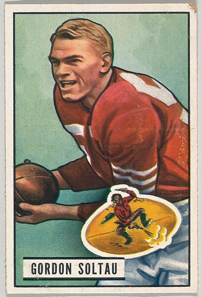 Issued by Bowman Gum Company, Card Number 67, Gordon Soltau, End, San  Francisco 49ers, from the Bowman Football series (R407-3) issued by Bowman  Gum