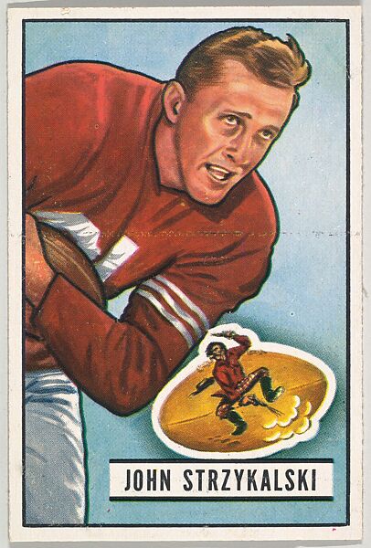 Card Number 69, John Strzykalski, Right Halfback, San Francisco 49ers, from the Bowman Football series (R407-3) issued by Bowman Gum, Issued by Bowman Gum Company, Commercial color lithograph 