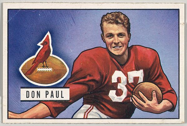 Card Number 30, Don Paul, Halfback, Chicago Cardinals, from the Bowman Football series (R407-3) issued by Bowman Gum, Issued by Bowman Gum Company, Commercial color lithograph 