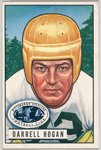 Card Number 94, Darrell Hogan, Guard, Pittsburgh Steelers, from the Bowman Football series (R407-3) issued by Bowman Gum, Issued by Bowman Gum Company, Commercial color lithograph 