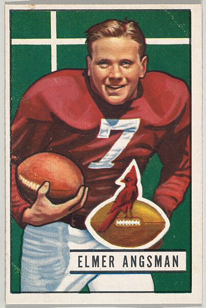 Issued by Bowman Gum Company, Card Number 97, Elmer Angsman, Halfback, Chicago  Cardinals, from the Bowman Football series (R407-3) issued by Bowman Gum
