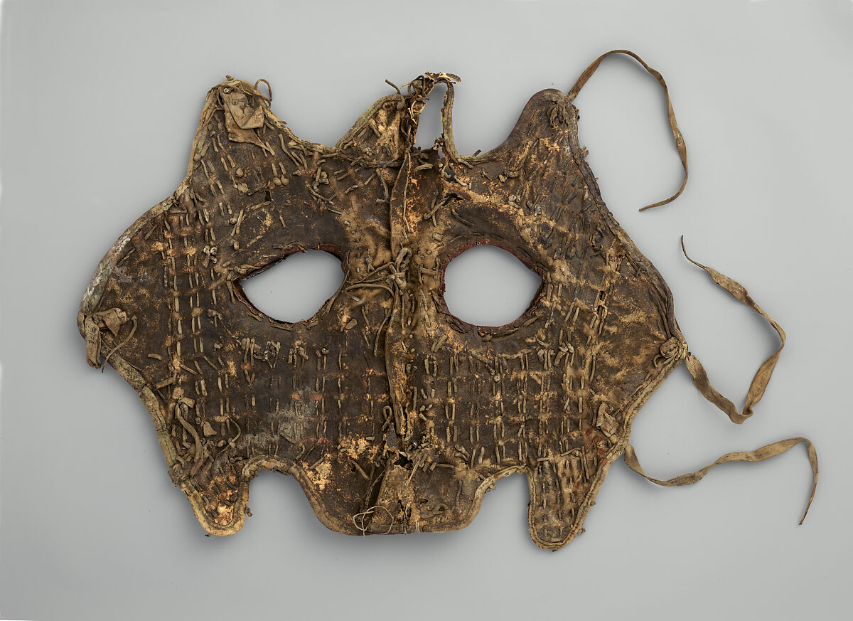 Shaffron (Horse's Head Defense), Iron, leather, copper alloy, shellac, Tibetan or Mongolian