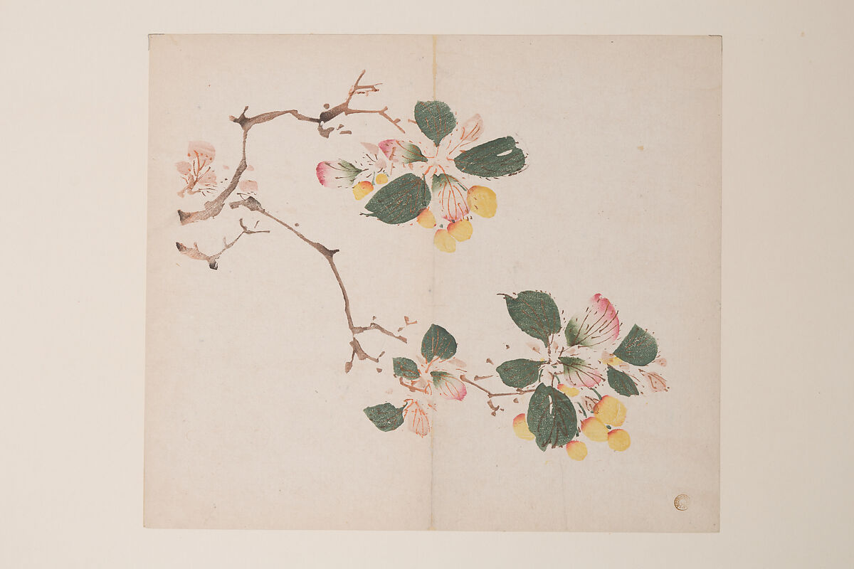 Page from the Ten Bamboo Studio Manual of Painting and Calligraphy, Illustrated by Hu Zhengyan (Chinese, 1584/5–1673/4)  , and others, Leaf from a printed book; ink and color on paper, China 