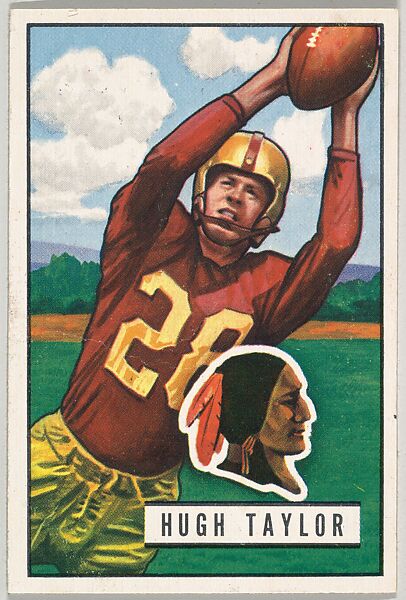 Card Number 108, Hugh Taylor, End, Washington Redskins, from the Bowman Football series (R407-3) issued by Bowman Gum, Issued by Bowman Gum Company, Commercial color lithograph 