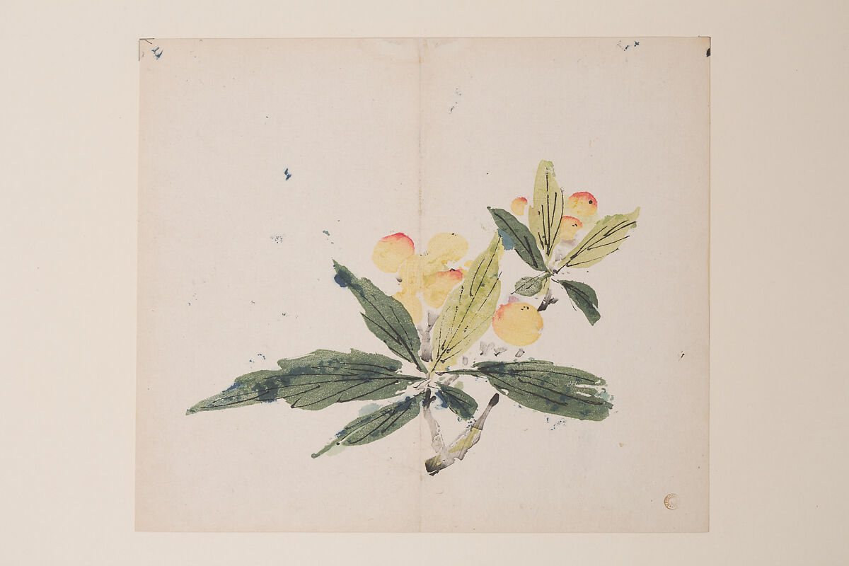 Page from the Ten Bamboo Studio Manual of Painting and Calligraphy, Illustrated by Hu Zhengyan (Chinese, 1584/5–1673/4)  , and others, Individual leaf from a printed book; ink and color on paper, China 