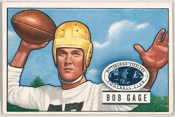 Card Number 131, Bob Gage, Halfback, Pittsburgh Steelers, from the Bowman Football series (R407-3) issued by Bowman Gum, Issued by Bowman Gum Company, Commercial color lithograph 