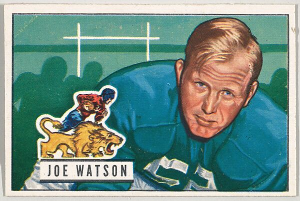 Card Number 133, Joe Watson, Center, Detroit Lions, from the Bowman Football series (R407-3) issued by Bowman Gum, Issued by Bowman Gum Company, Commercial color lithograph 