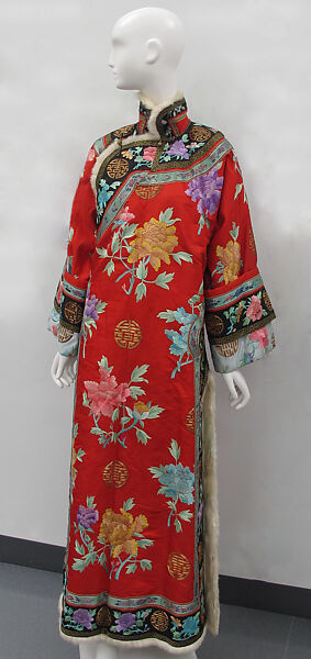 Robe, Silk, fur, metal, Chinese 