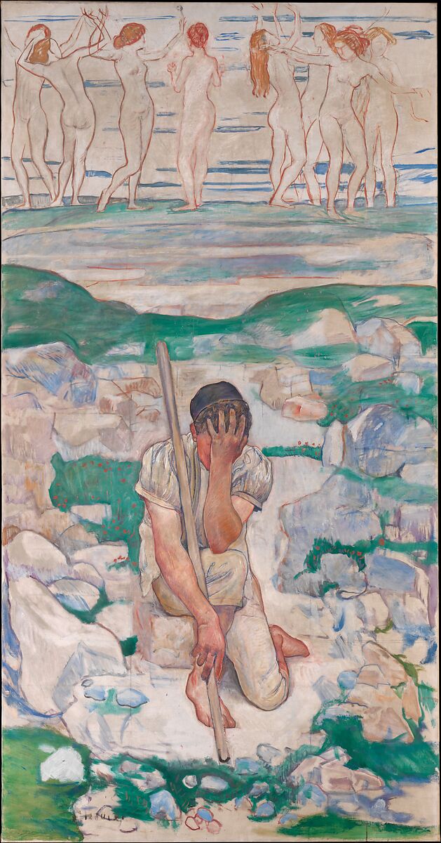 The Dream of the Shepherd (Der Traum des Hirten), Ferdinand Hodler (Swiss, Bern 1853–1918 Geneva), Oil on canvas 