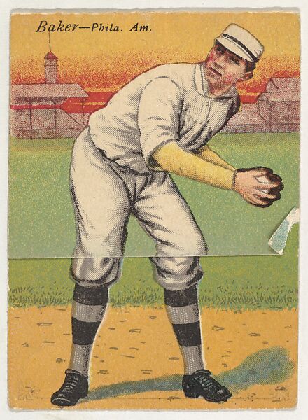 Baker, Philadelphia, American League, from the Mecca Double Folder series (T201), Issued by Mecca Cigarettes (American), Commercial color lithograph 