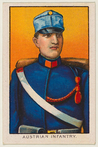 Austrian Infantry, from the Military series (T79) issued by the American Tobacco Company, Issued by American Tobacco Company, Commercial color lithograph 