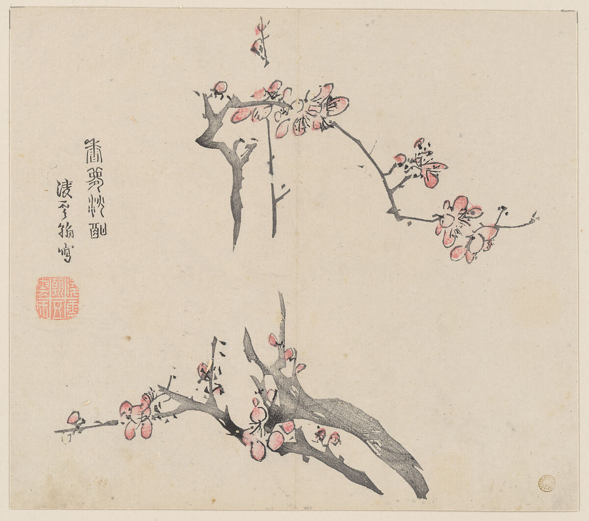 Page from the Ten Bamboo Studio Manual of Painting and Calligraphy, Hu Zhengyan , and others Chinese, Individual leaf from a printed book; ink and color on paper, China