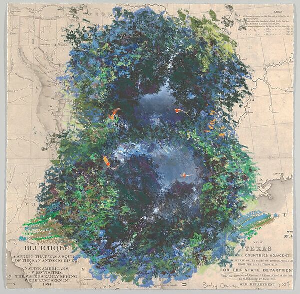 Blue Hole, from Femfolio, Betsy Damon (American, born 1940), Digital print with hand coloring 