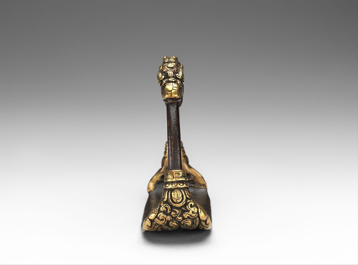 Stirrup, Iron, copper alloy (brass), Tibetan or Mongolian