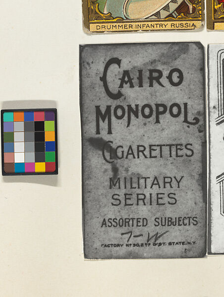 Facsimile of Verso to Promote Tolstoi Cigarettes, from the Military series (T80) issued by the American Tobacco Company, Issued by American Tobacco Company, Commercial color lithograph