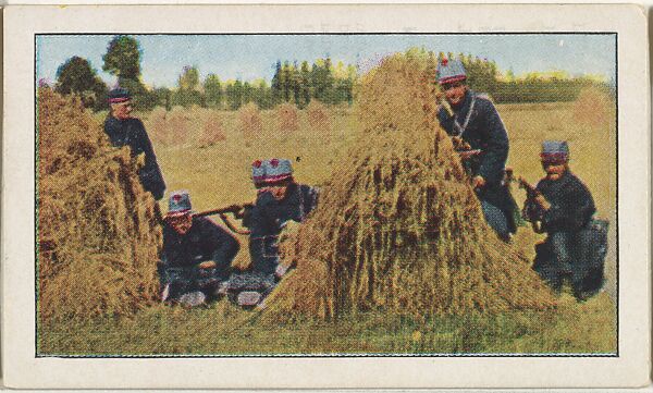 Card No. 56, Near the Firing Line With the Belgian Army, from the World War I Scenes series (T121) issued by Sweet Caporal Cigarettes, Issued by American Tobacco Company, Photolithograph 