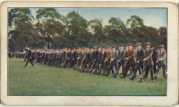 Card No. 67, The 2nd Battalion of the Public School Boys, Who Were Reviewed in Hyde Park, London, England, by Major-General Sir Francis Lloyd, from the World War I Scenes series (T121) issued by Sweet Caporal Cigarettes, Issued by American Tobacco Company, Photolithograph 