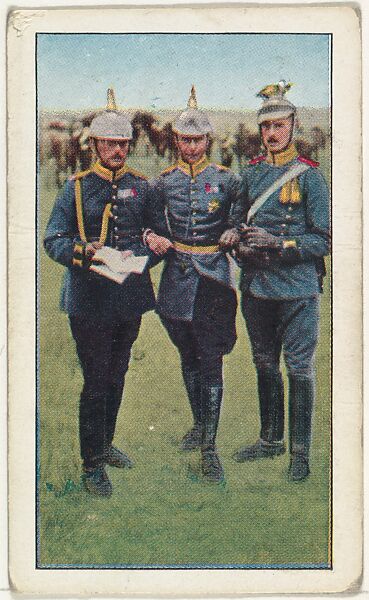 Card No. 93, German Crown Prince and Personal Staff, from the World War I Scenes series (T121) issued by Sweet Caporal Cigarettes, Issued by American Tobacco Company, Photolithograph 