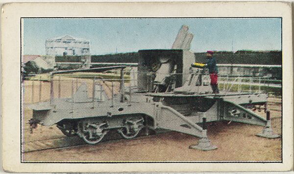 Card No. 85, Armored Howitzer Used by French in Pursuing Germans, from the World War I Scenes series (T121) issued by Sweet Caporal Cigarettes, Issued by American Tobacco Company, Photolithograph