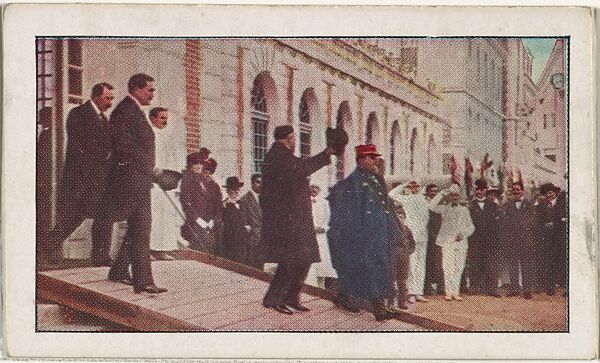 Card No. 116, President Poincare Visits American Hospital in Paris with U.S. Ambassador, from the World War I Scenes series (T121) issued by Sweet Caporal Cigarettes, Issued by American Tobacco Company, Photolithograph 
