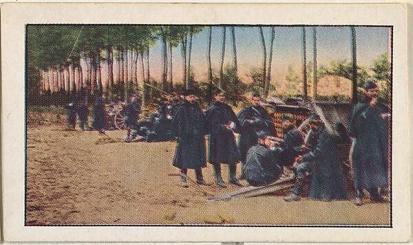 Issued by American Tobacco Company - Card No. 136, A Lull During the  Bombardment of Antwerp, from the World War I Scenes series (T121) issued by  Sweet Caporal Cigarettes