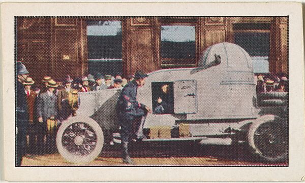 Card No. 137, One of Belgium's Armored Motor Cars, from the World War I Scenes series (T121) issued by Sweet Caporal Cigarettes, Issued by American Tobacco Company, Photolithograph 